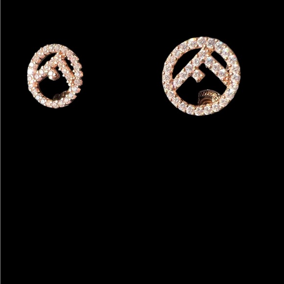F Is For Fendi Gold and Rhinestone Earrings And Bracelet - Picture 5 of 8
